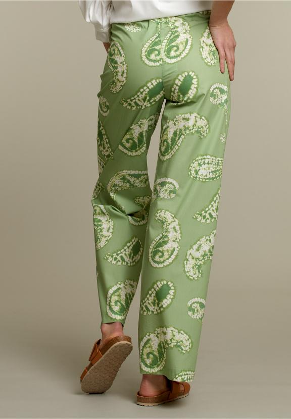 Green Paisley Pants - Groen
