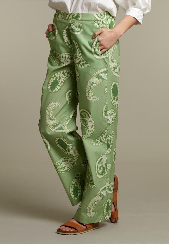 Green Paisley Pants - Groen