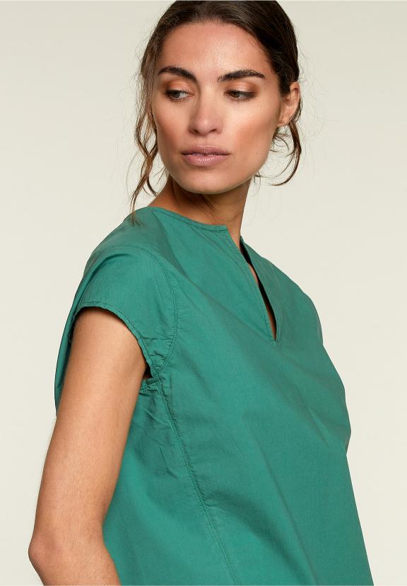 Green Loose Cap Sleeves Shirt - Groen