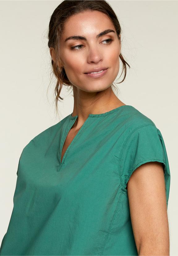 Green Loose Cap Sleeves Shirt - Groen