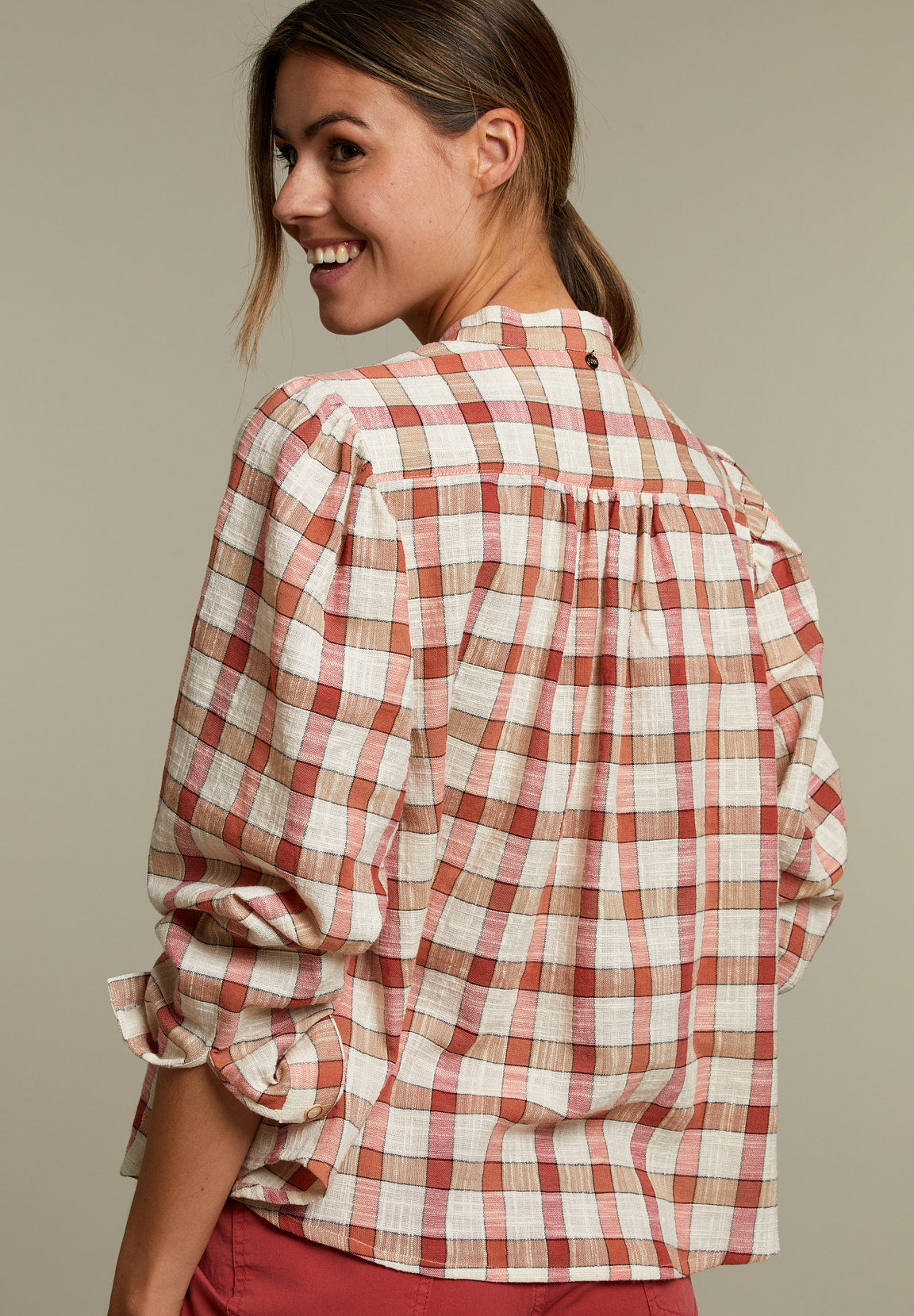 Checked Long Sleeves Shirt - Orange