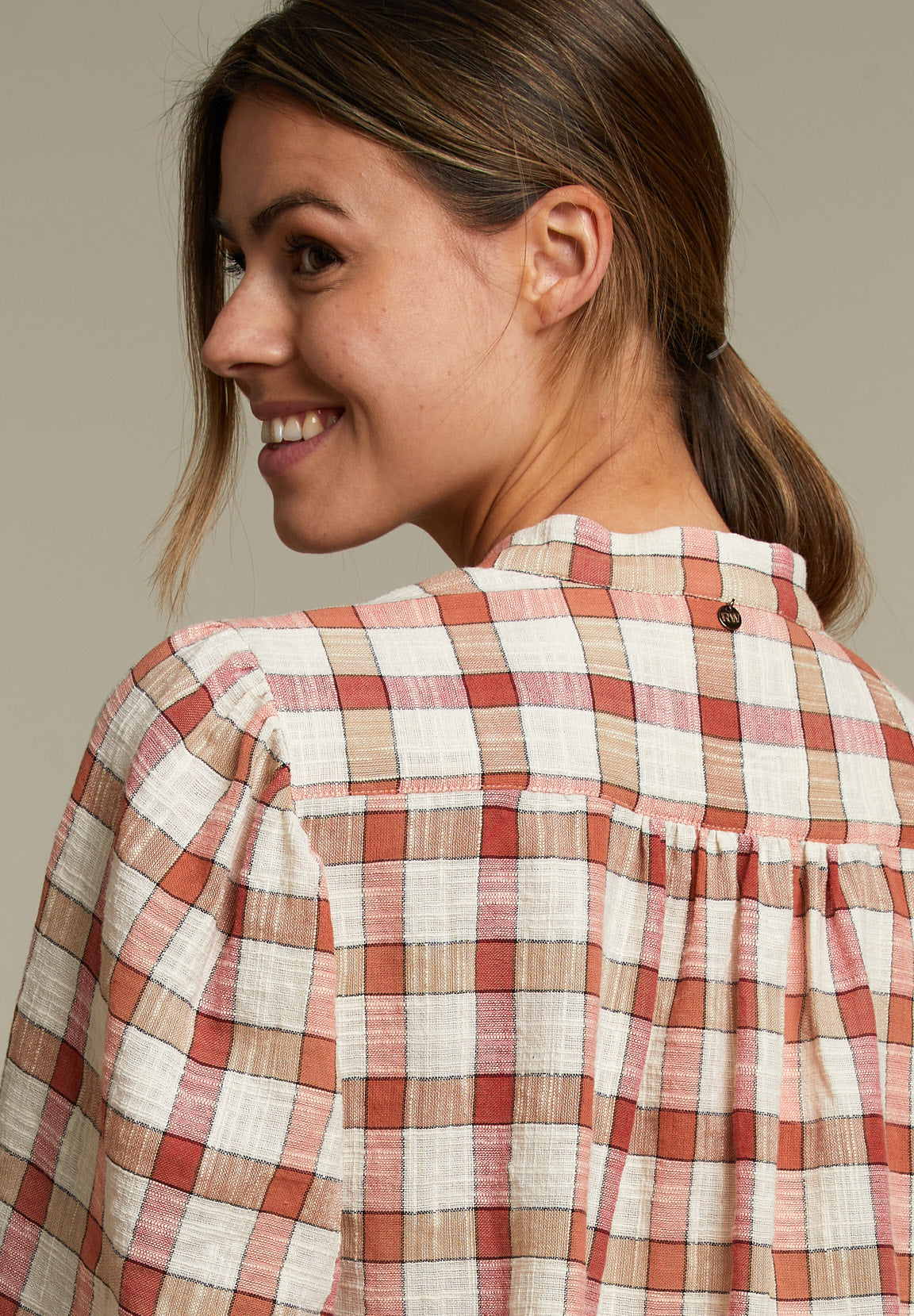 Checked Long Sleeves Shirt - Orange
