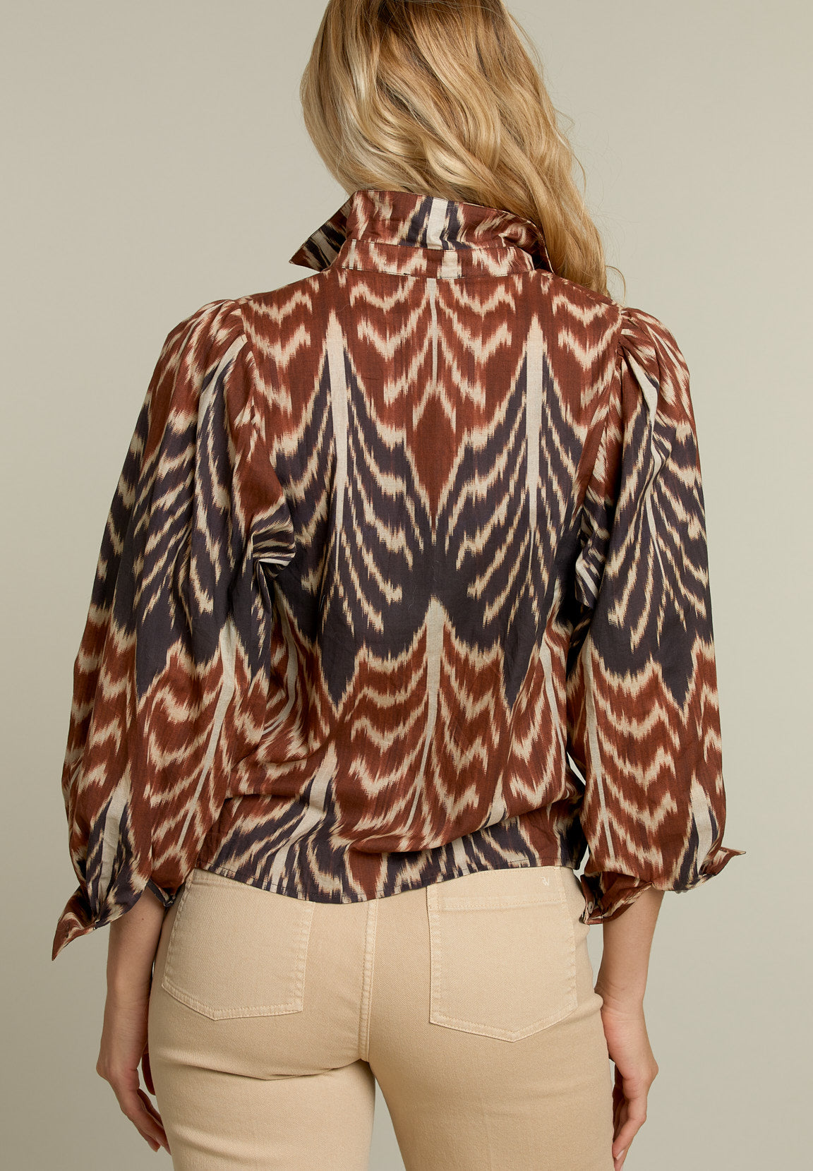 Multicolor Balloon Sleeves Shirt - Multi