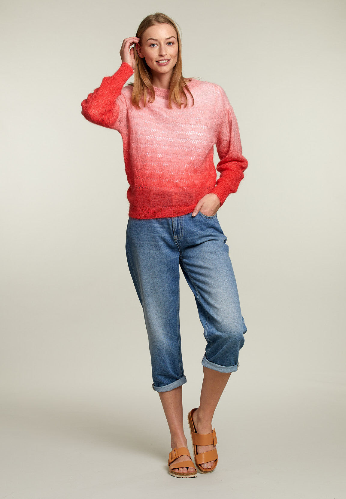 Pink And Red Tie & Dye Pullover - Pink - W
