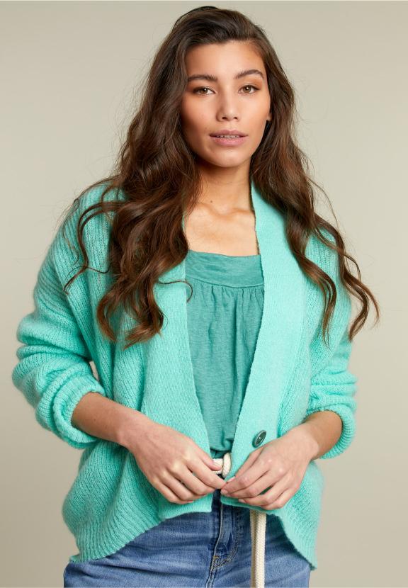 Green V-Neck Cardigan - Groen
