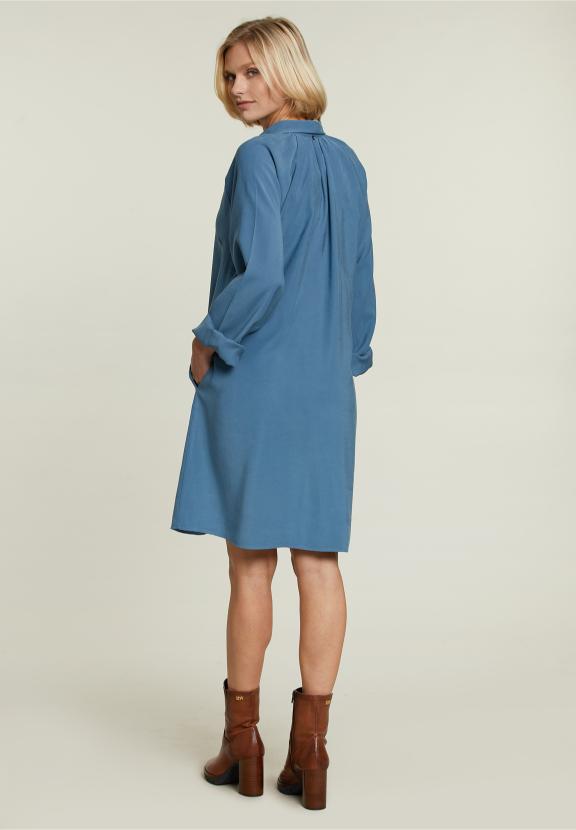 Blauwe Jurk Met Knopen - W