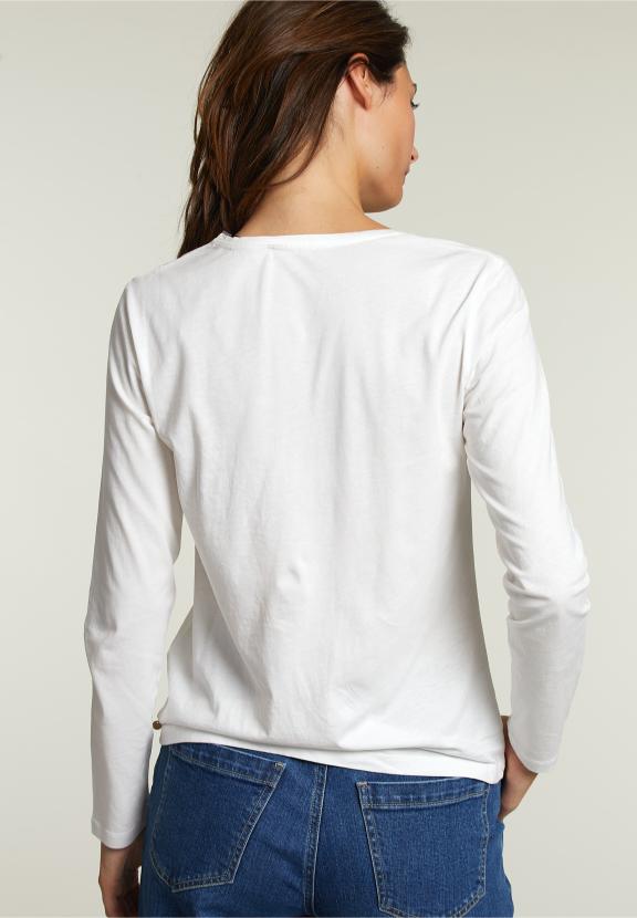 Off White Crew Neck T-Shirt - Blanc