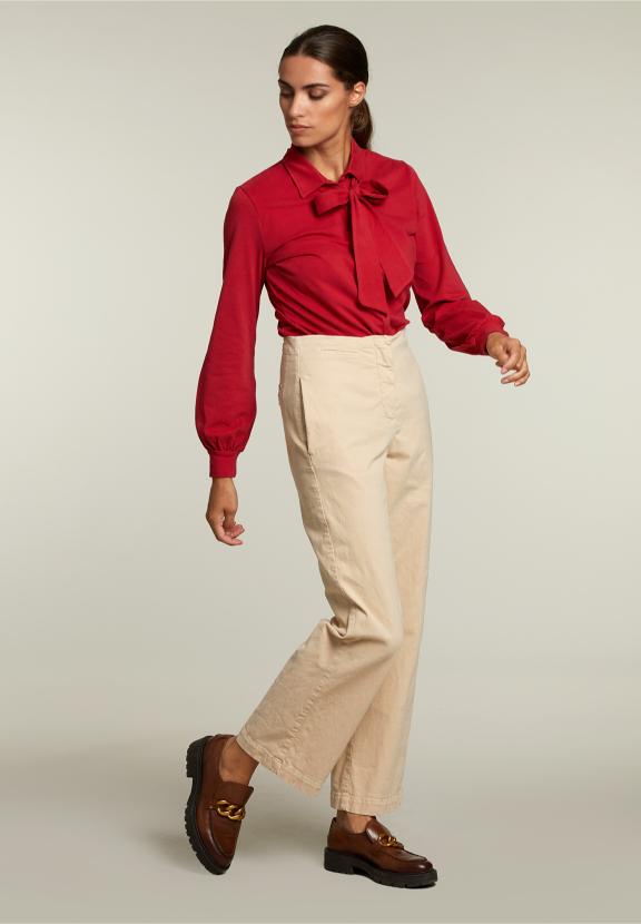 Rood T-Shirt Met Strik - W