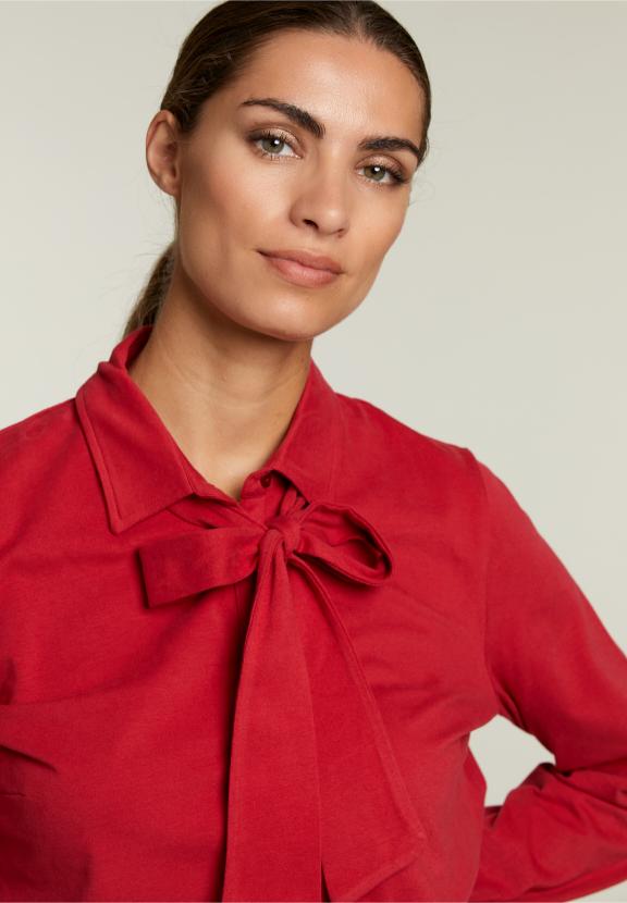 Rood T-Shirt Met Strik - W