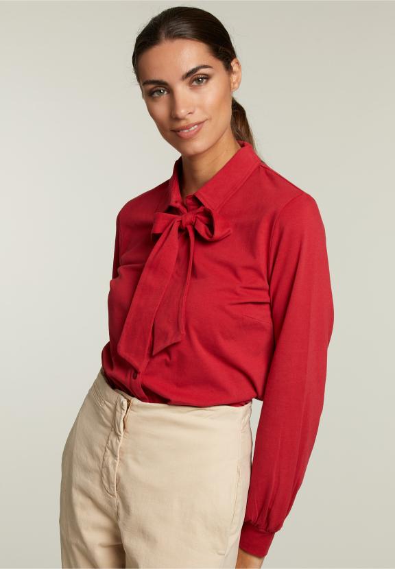 Rood T-Shirt Met Strik - W