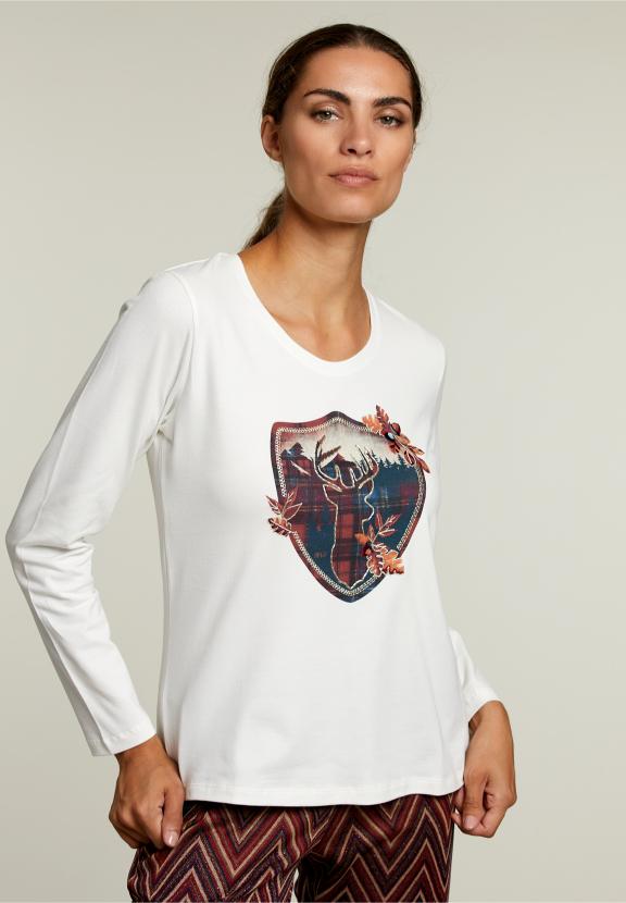 Ecru Crew Neck T-Shirt - Wit