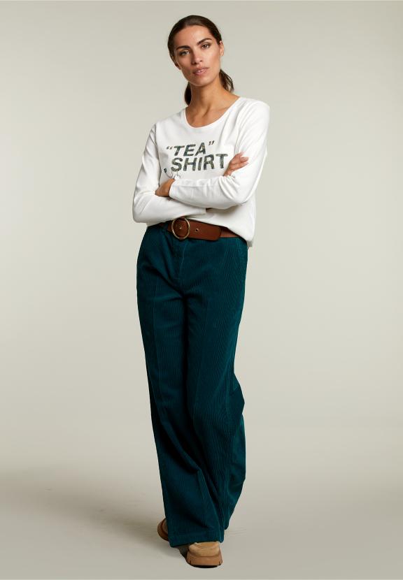 Ecru Crew Neck T-Shirt - Wit