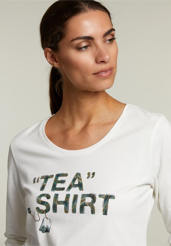 Ecru Crew Neck T-Shirt - Wit