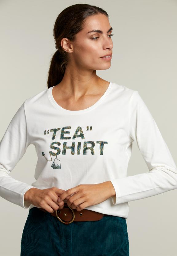 Ecru Crew Neck T-Shirt - Wit