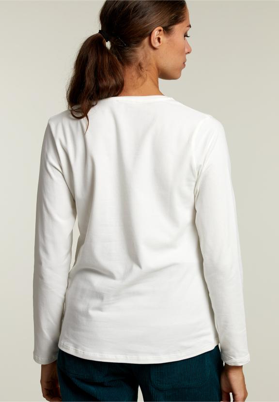 Ecru Crew Neck T-Shirt - Wit