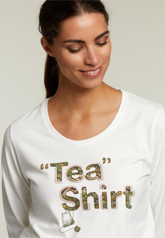 Ecru Crew Neck T-Shirt - Wit