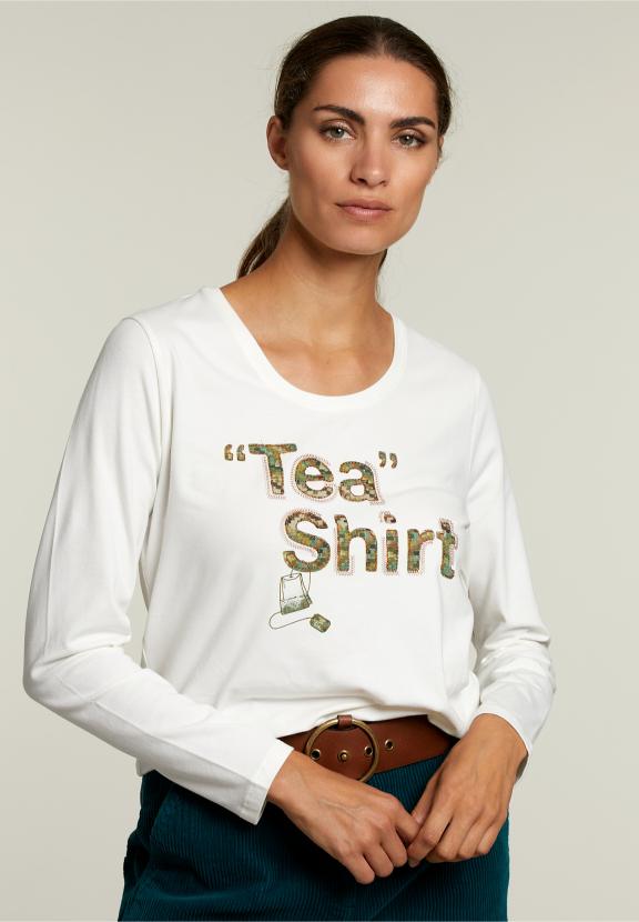 Ecru Crew Neck T-Shirt - Wit