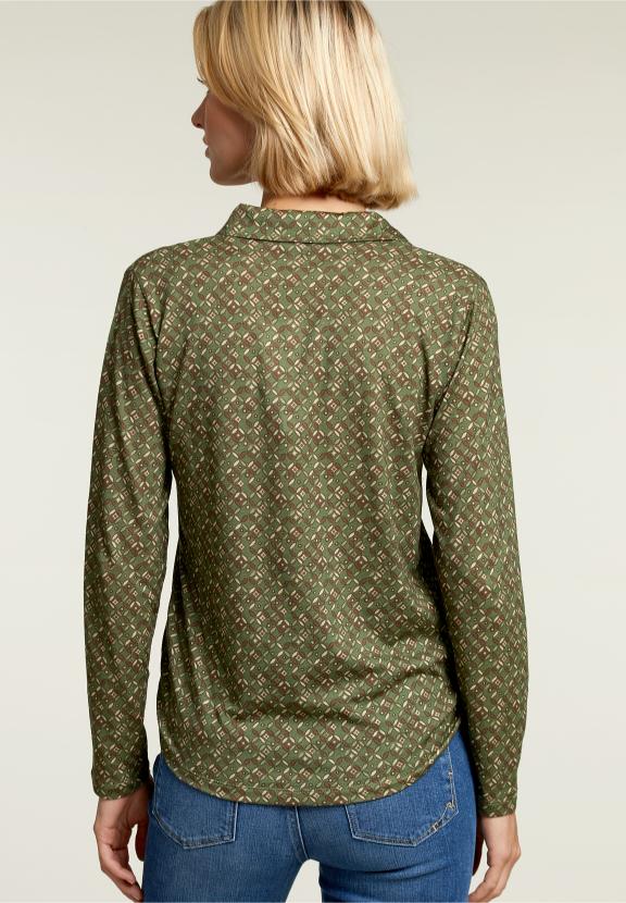 Green/Brown V-Neck T-Shirt - Groen