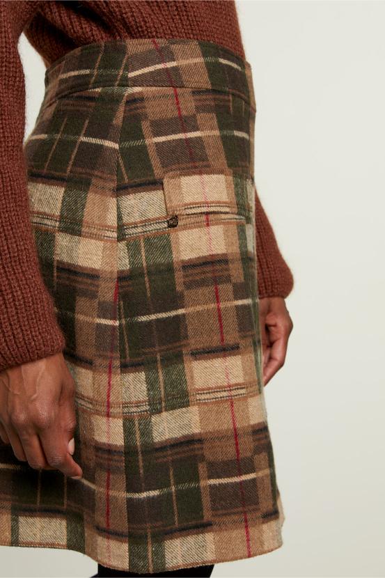 Brown Checked Short Skirt - Bruin