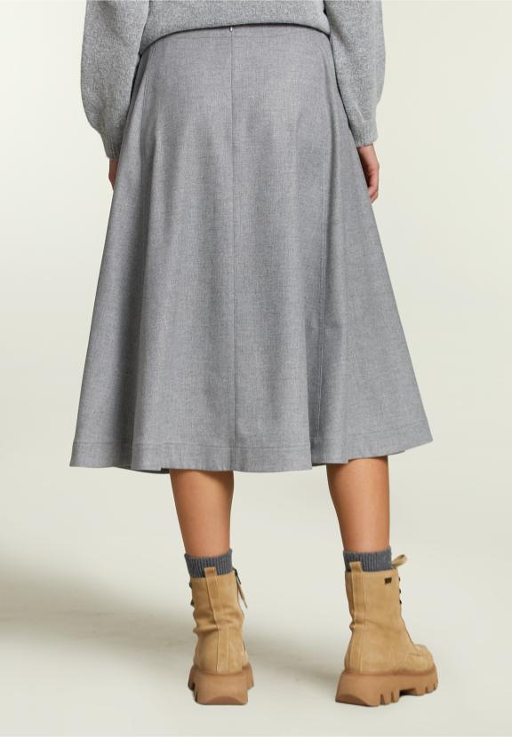 Jupe Midi Unie Grise - W