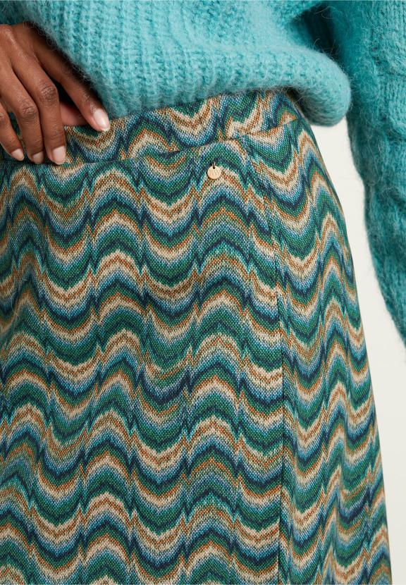 Multi Jacquard Midi Skirt - Vert