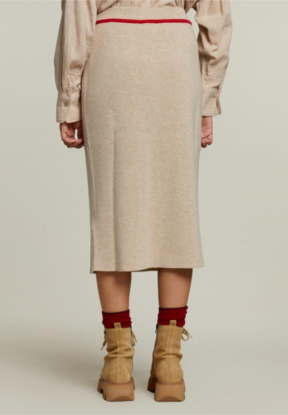 Beige Midi Skirt - Beige