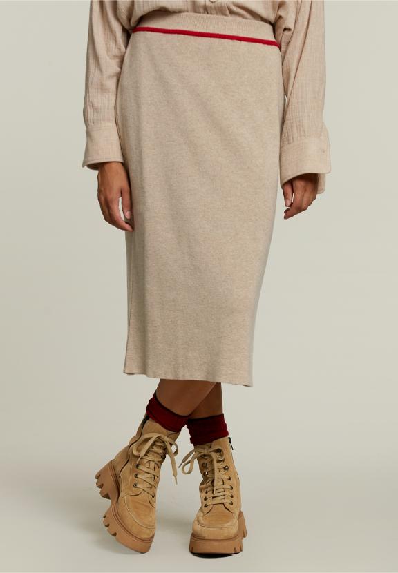 Beige Midi Skirt - Beige