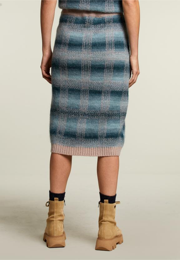 Multi Knitted Jacquard Midi Skirt - Vert