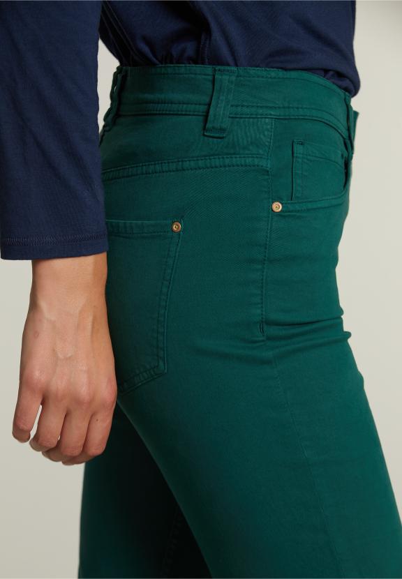 Kaki Lange 5-Pocket Broek - Groen - W