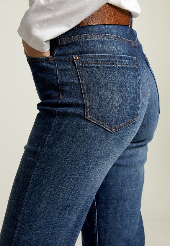 Denim Rechte High Waist Jeans - W