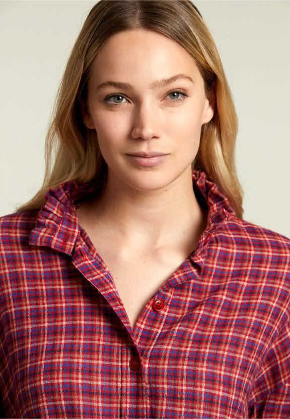 Multi Checked Blouse - Rouge