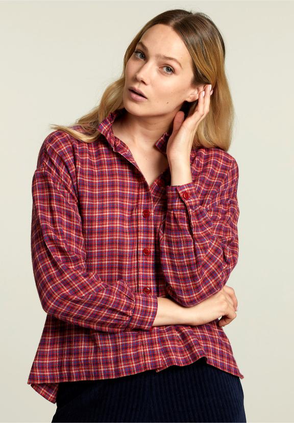 Multi Checked Blouse - Rood