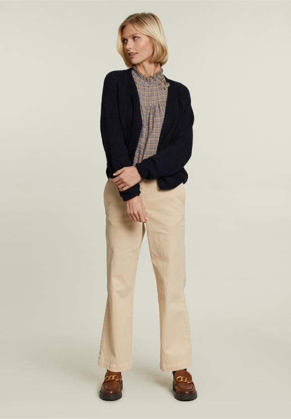 Chemise à motif col fantaisie vérifiée plusieurs fois - Marron - W