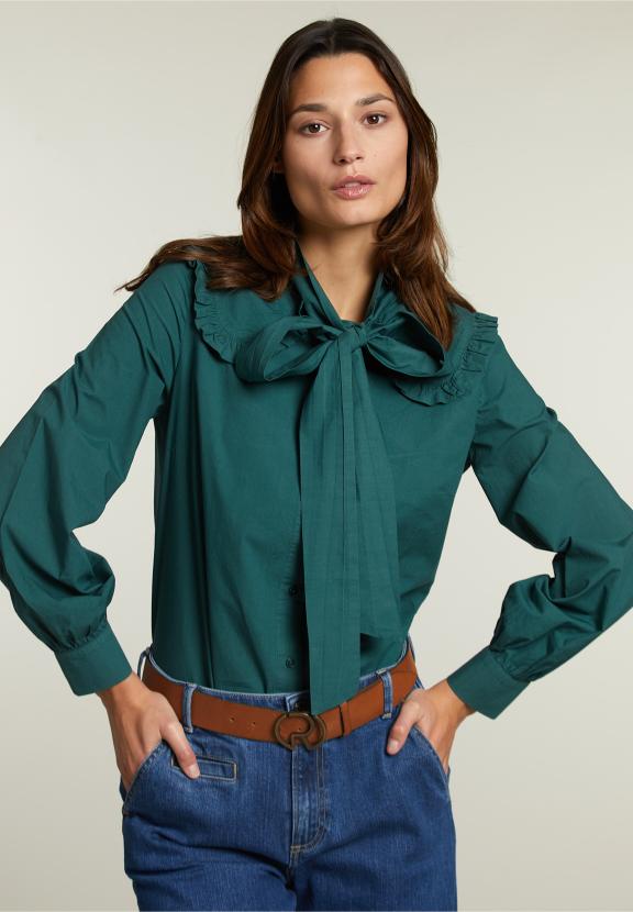Green Blouse With Bow - Vert