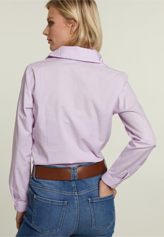 Pink Striped Mock Neck Blouse - Rose