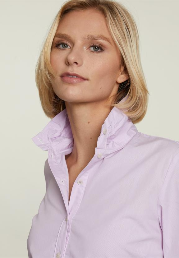 Pink Striped Mock Neck Blouse - Rose