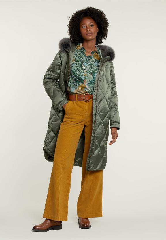 Multi Viscose Blouse With Buttons - Groen