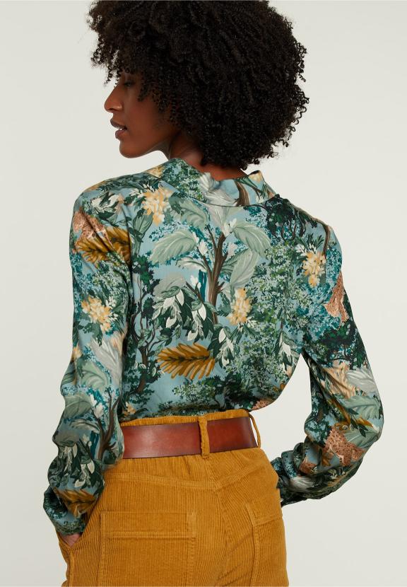 Multi Viscose Blouse With Buttons - Vert