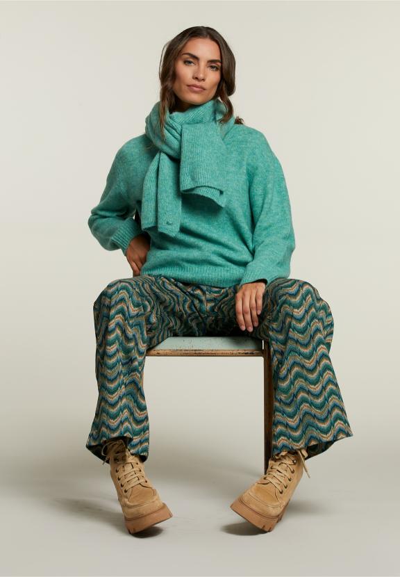 Green Crew Neck Uni Sweater - Vert