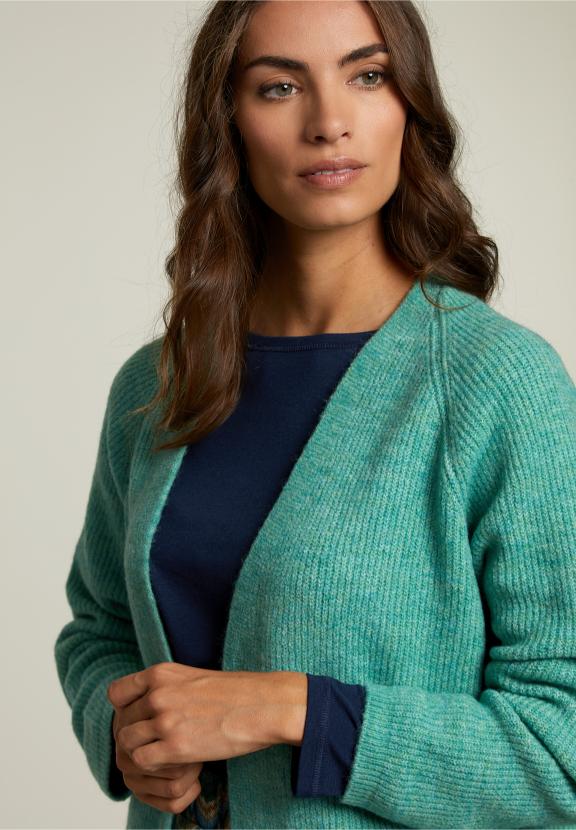 Gilet Basique Vert à Col en V - W