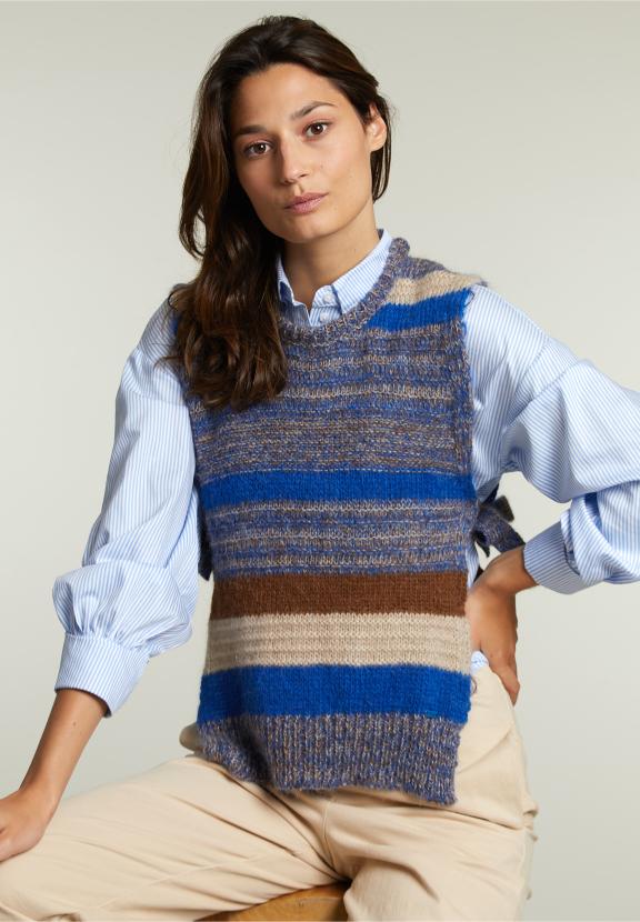 Multi Striped Crew Neck Spencer - Vert