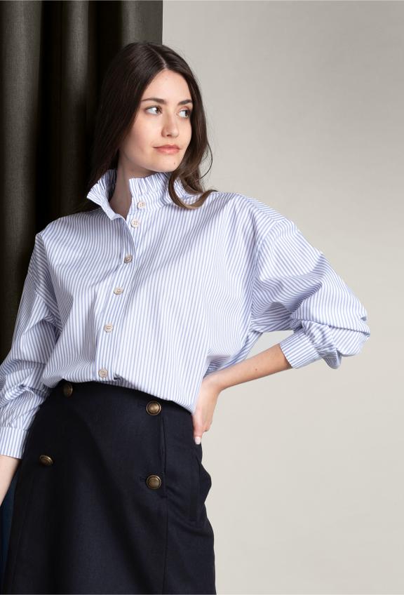 Navy Mini Skirt With Buttons - Blauw