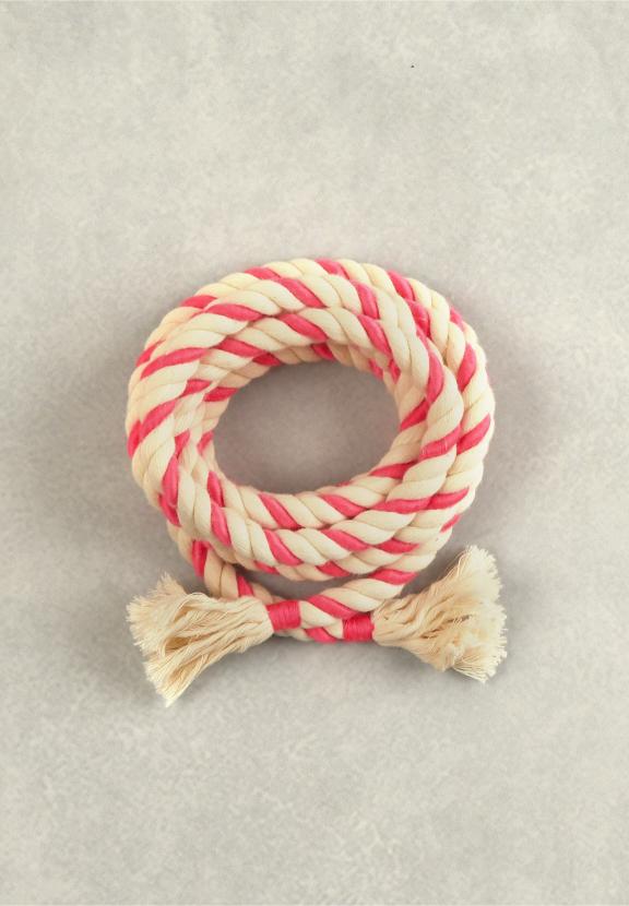 Pink/Beige Rope Belt - Roze