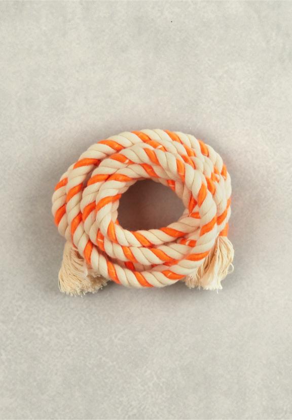 Orange/Beige Rope Belt - Oranje