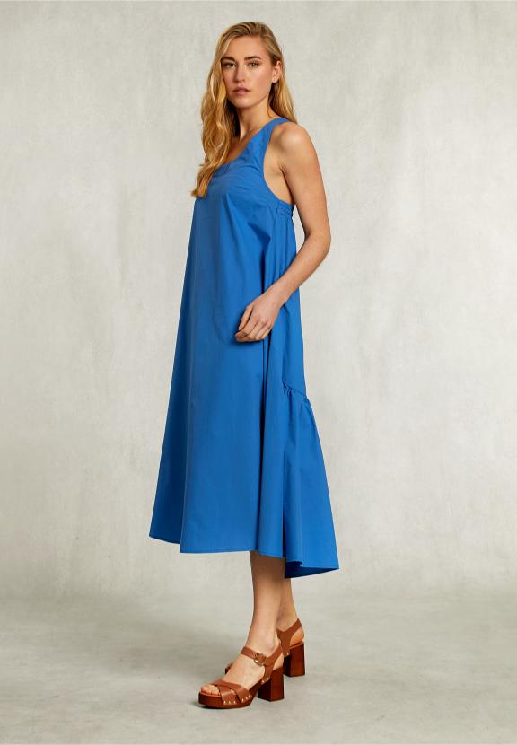 Blue Dress With Crossed Back - Blauw