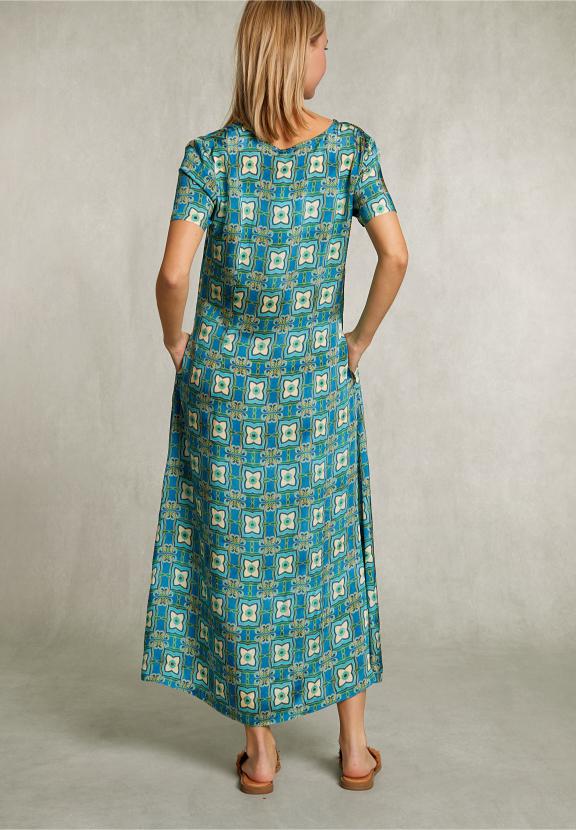 Multi Long Straight Fantasy Dress - Blauw