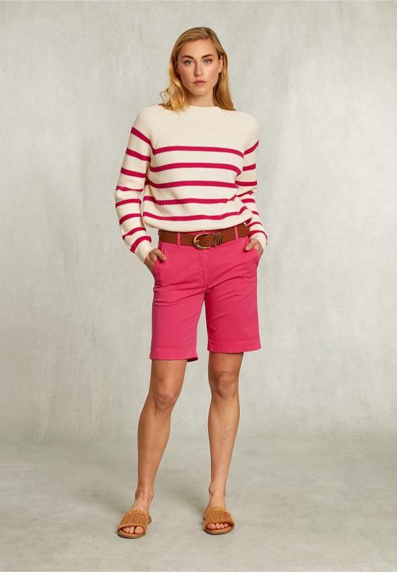 Fushia Cotton Bermuda 2 Pockets - Roze