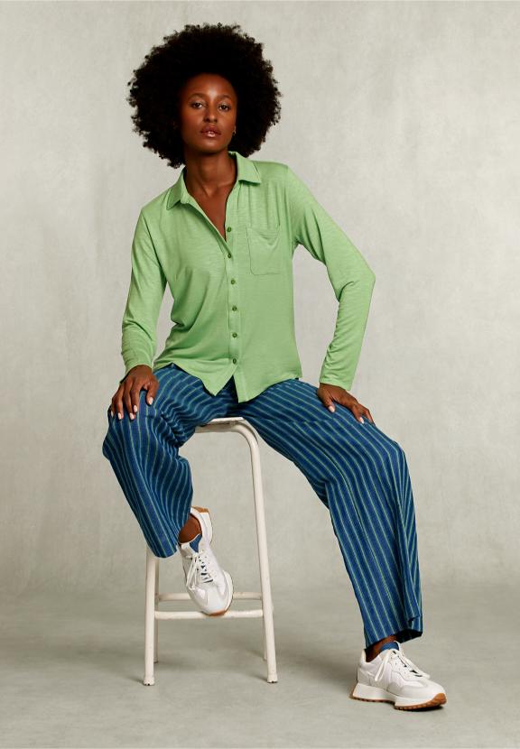 Green Viscose T-Shirt With Pocket - Groen