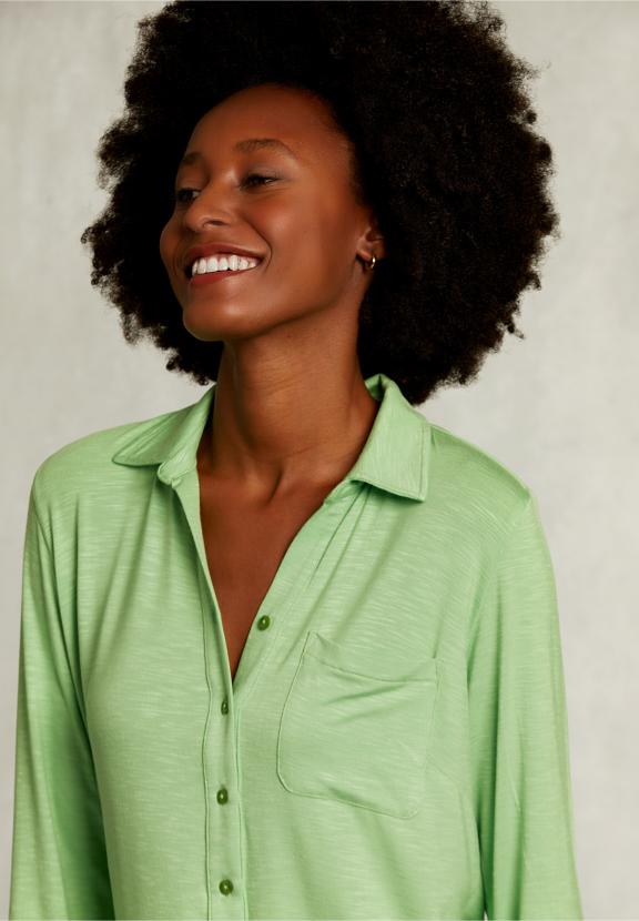 Green Viscose T-Shirt With Pocket - Vert