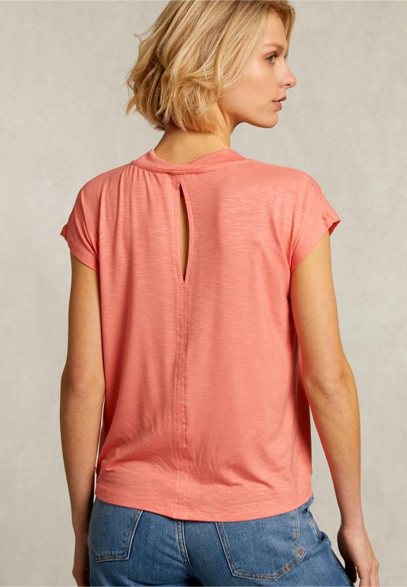 Orange V-Neck T-Shirt Short Sleeves - Oranje